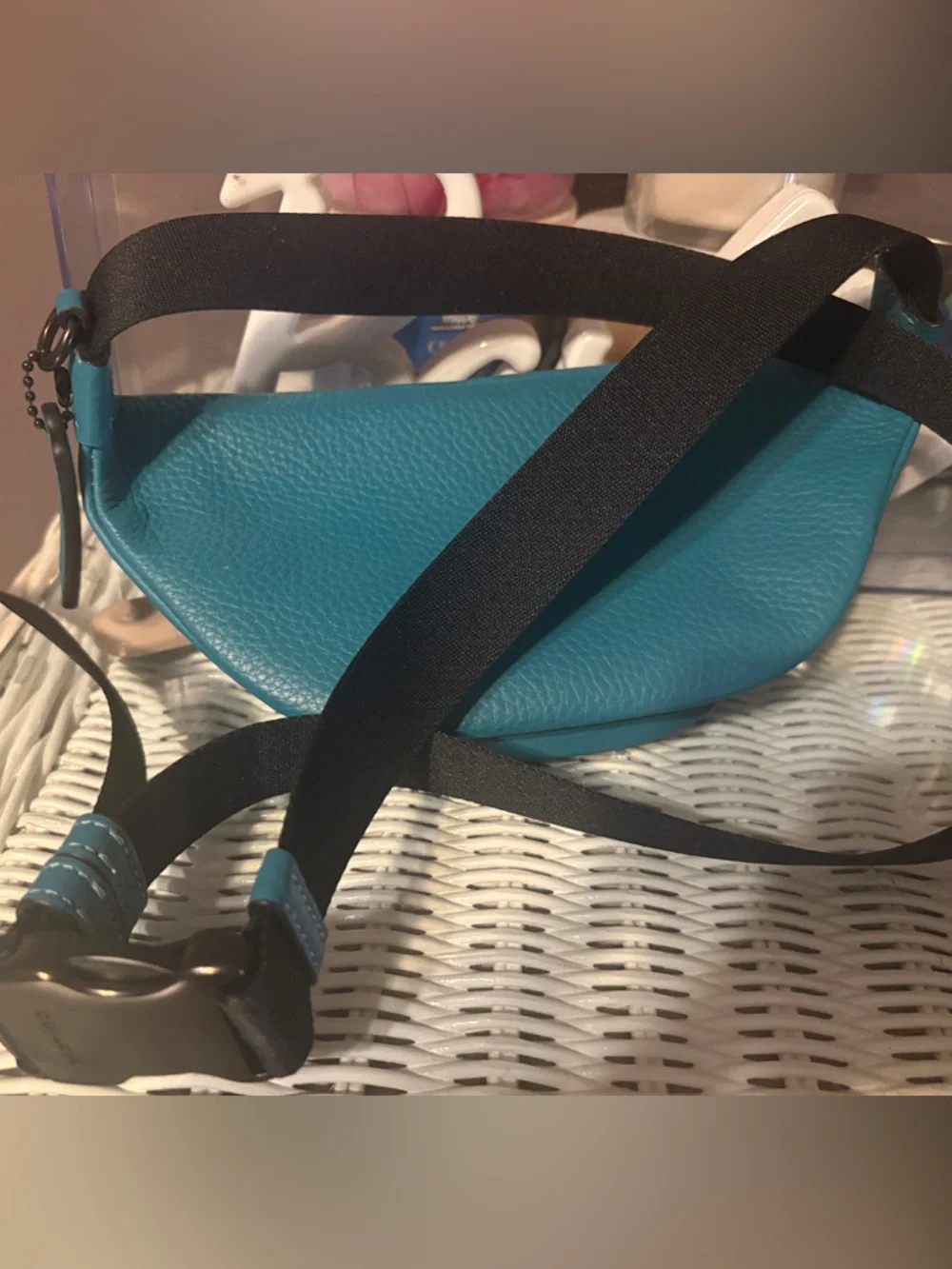 Coach Teal Leather Mini Belt Bag - Picture 2 of 2